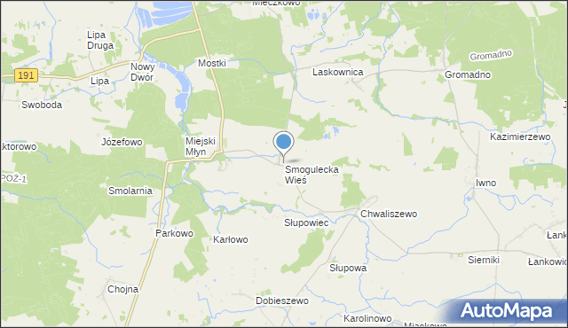 mapa Smogulecka Wieś, Smogulecka Wieś na mapie Targeo